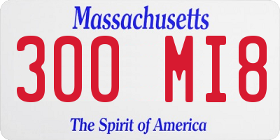 MA license plate 300MI8