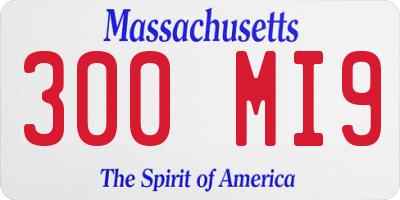 MA license plate 300MI9