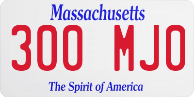 MA license plate 300MJ0