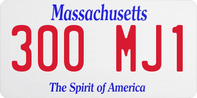 MA license plate 300MJ1