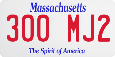 MA license plate 300MJ2