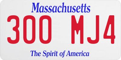 MA license plate 300MJ4