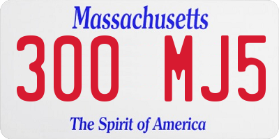 MA license plate 300MJ5