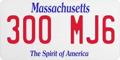 MA license plate 300MJ6