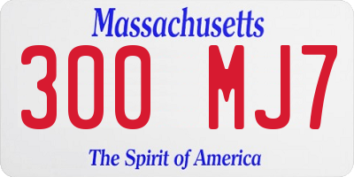 MA license plate 300MJ7