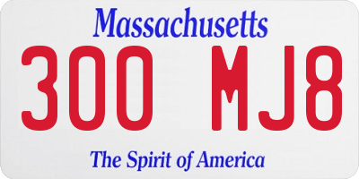 MA license plate 300MJ8