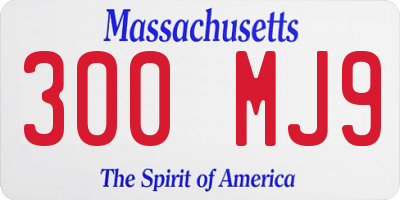 MA license plate 300MJ9