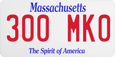 MA license plate 300MK0