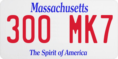 MA license plate 300MK7