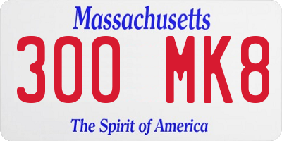MA license plate 300MK8