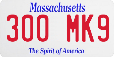 MA license plate 300MK9