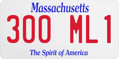 MA license plate 300ML1