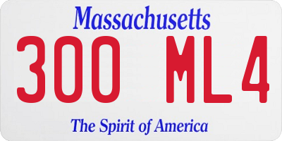 MA license plate 300ML4