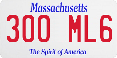 MA license plate 300ML6