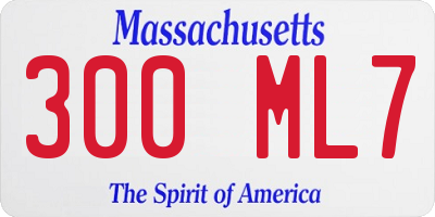 MA license plate 300ML7