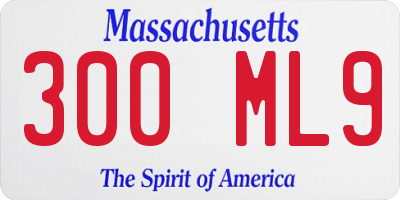 MA license plate 300ML9