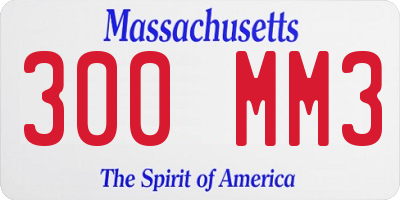 MA license plate 300MM3