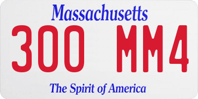 MA license plate 300MM4