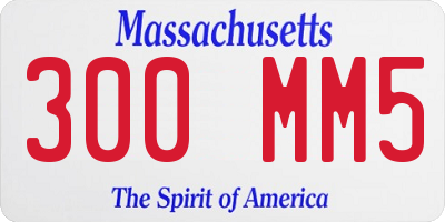 MA license plate 300MM5