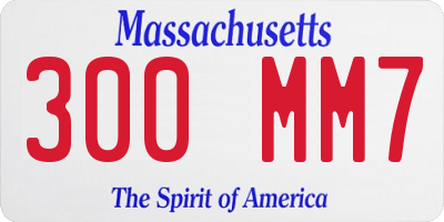 MA license plate 300MM7