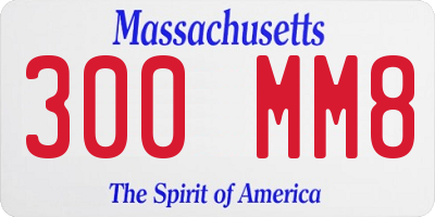 MA license plate 300MM8