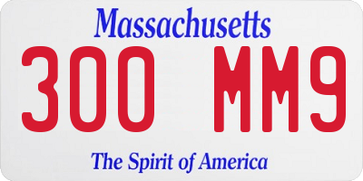 MA license plate 300MM9