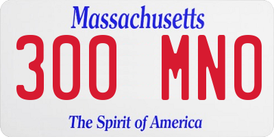 MA license plate 300MN0