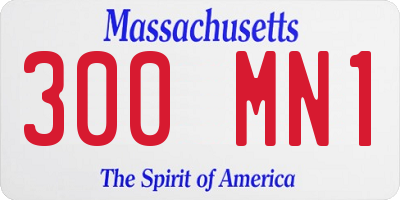 MA license plate 300MN1