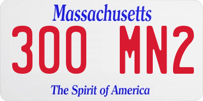 MA license plate 300MN2