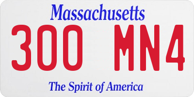 MA license plate 300MN4