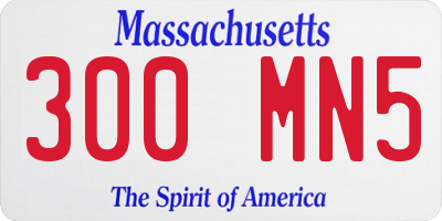 MA license plate 300MN5