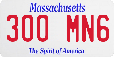 MA license plate 300MN6