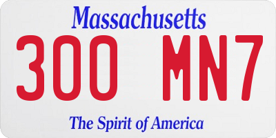 MA license plate 300MN7
