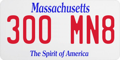MA license plate 300MN8