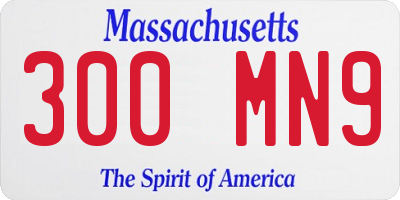MA license plate 300MN9