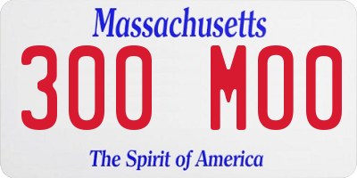 MA license plate 300MO0