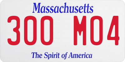 MA license plate 300MO4
