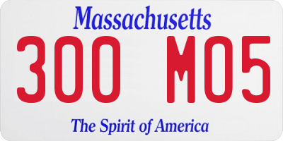 MA license plate 300MO5
