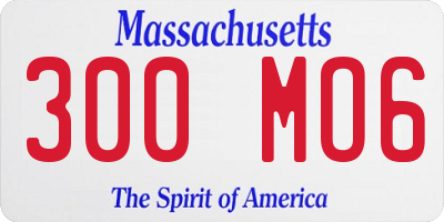 MA license plate 300MO6