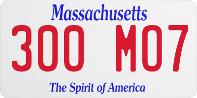 MA license plate 300MO7