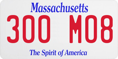 MA license plate 300MO8
