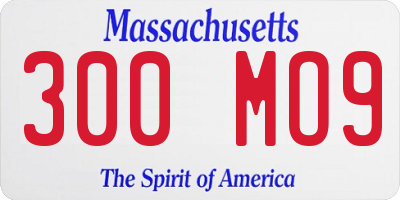 MA license plate 300MO9