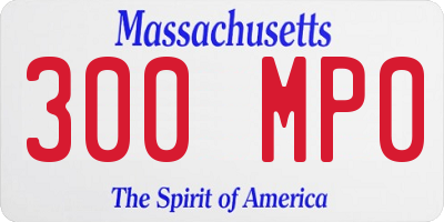 MA license plate 300MP0