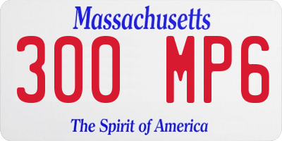 MA license plate 300MP6