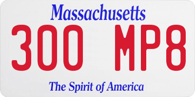 MA license plate 300MP8