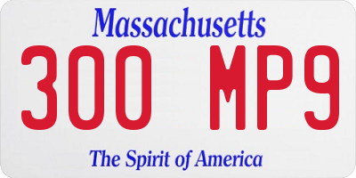 MA license plate 300MP9