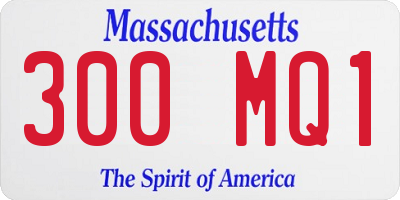 MA license plate 300MQ1