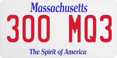 MA license plate 300MQ3