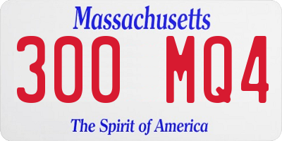 MA license plate 300MQ4