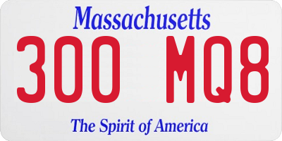 MA license plate 300MQ8